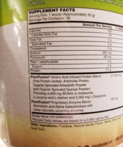 PlantFusion Complete Vegan Protein Powder - Plant Based Protein Powder With BCAAs, Digestive Enzymes and Pea Protein - Keto, Gluten Free, Soy Free, Non-Dairy, No Sugar, Non-GMO - Vanilla Bean 2 lb 30 Servings (Pack of 1) 42 71OE8NGCJbL