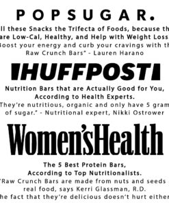 Raw Crunch Bar (Box of 12) - Variety Pack - Organic, Gluten Free, Grain Free, Dairy Free, Low Carb, Low Sugar, Paleo, Plant Based Protein,150 Calorie Real Food Bar 8 71OEdYDxrL 1