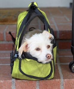 Paws & Pals Airline Approved Pet Carrier - Soft-Sided Carriers for Small Medium Cats and Dogs Air-Plane Travel On-Board Under Seat Carrying Bag with Fleece Bolster Bed for Kitten Cat Puppy Dog Taxi Green 33 71OJ53GdUKL