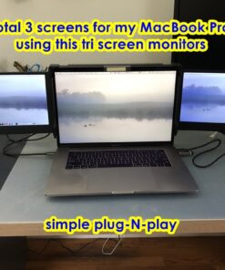 WESTHOD 12" Laptop Monitor Extender, Portable Monitor for Laptop HDMI USB C Screens Extender FHD 1080P, Plug-Play Tri-Screen for 13”-16” Laptops 77 71OJHmM1TL