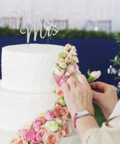 Ella Celebration Mr and Mrs Wedding Cake Topper Rhinestone Monogram Decoration Cake Toppers Mr & Mrs (Silver) Silver 25 71OJsb2vmTL