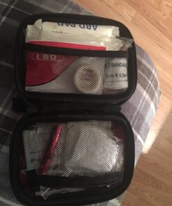 I GO 85 Pieces Hard Shell Mini Compact First Aid Kit, Small Personal Emergency Survival Kit for Travel Hiking Camping Backpacking Hunting Marine Car Red 43 71OKZkHcDlL