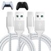 DTOL Charger Charging Cable for PS5 Controller, Xbox Series X, Xbox Series S Controller, Replacement USB C Cord Nylon Braided Type-C Ports Accessories for Nintendo Switch 2 Pack 10 Feet White 18 71OMDGz0FL