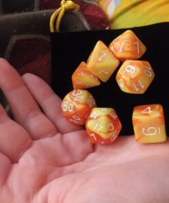 QMay DND Dice Set with 6 Pattern Dice Bag, 42 Pieces, 6 Sets Double - Colors Polyhedron Great for Dungeons and Dragons RPG MTG Table Games 6 sets-42pcs 37 71OMUpUoprL