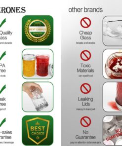 VERONES Mason Jars 8 OZ, 8 OZ Canning Jars Jelly Jars With Regular Lids, Ideal for Jam, Honey, Wedding Favors, Shower Favors, 15 PACK Diamond-15pack-8oz 27 71ON1vmH49L