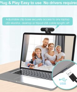 4K HD Webcam with Microphone, 8MP USB Computer Web Camera With Privacy Shutter and Tripod, Pro Streaming Webcam PC Cam Mac Desktop Laptop for Gaming Video Recording Calling Conferencing Online Classes 27 71OOCnKibL