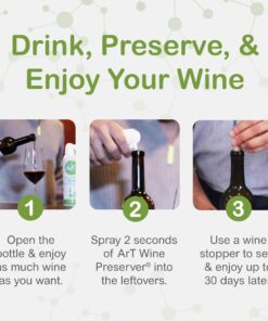 ArT Wine Preserver - Comes with a Wine Bottle Stopper, Preserves Fortified White & Red Wine, Functional & Modern Wine Accessories, Essential Gift for Wine Lovers, 1-Pack, 0.42 oz. 1 Pack 14 71OPLTZPDDL