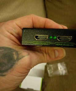 eSynic HDMI Splitter 4K HDMI Splitter 1 in 2 Out HDMI Splitters Box Power HDMI Splitter for Dual Monitors Hdcp Bypass HDMI Splitter Supports Full HD 1080P 4K @ 30Hz for PS4 Fire Stick HDTV etc Style-B 25 71OPcswTs2L