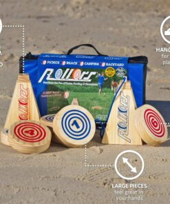 Rollors Backyard Game - The #1 Lawn Game for Summertime Fun, Tailgating, Camping, Parties, BBQs, Picnics & Beach Days – All Wood Outdoor Yard Game Combining Horseshoes, Bocce Ball & Bowling 18 71OQo7gX7L