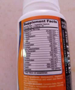 Dr. Tobias Digestive Enzymes with Amylase, Bromelain, Lipase, Lactase, Protease, Papain & More, Digestion Supplement with 18 Enzymes for Digestion and Gut Health, 60 Capsules, 30 Servings 60 Count (Pack of 1) 30 71OQr1nAAIL