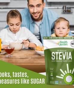 Health Garden Stevia Sweetener Powder - 4:1 Sugar Substitute - All Natural - Gluten Free - Keto Friendly - Tastes Like Sugar (2 lbs) 2 Pound (Pack of 1) 12 71OREZoJTWL
