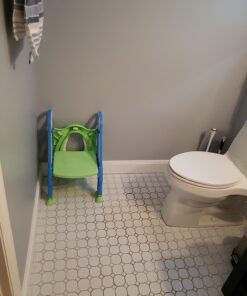 Potty Training Toilet Seat with Step Stool Ladder for Boys and Girls Baby Toddler Kid Children Toilet Training Seat Chair with Handles Padded Seat Non-Slip Wide Step (Blue Green) Blue+Green 64 71ORkHgroUL