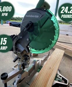 Metabo HPT | Compound Miter Saw | 10-Inch | Single Bevel | 15-Amp Motor | 0-52° Miter Angle Range | 0-45° Bevel Range | Large Table | 10" 24T TCT Miter Saw Blade | C10FCGS C10FCGS Only 29 71ORkNwaidS