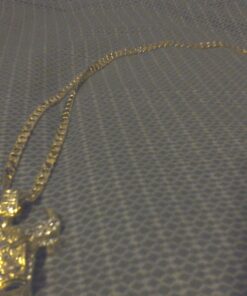 Mens Gold Tone Iced Out Bull Small Pendant with 5Mm 24", No Color, Size No Size 40 71ORlP4D8CL