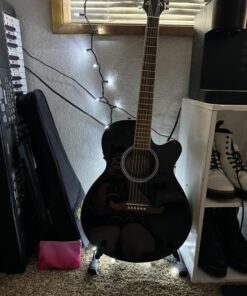 Amazon Basics Adjustable Guitar Folding A-Frame Stand for Acoustic and Electric Guitars with Non-Slip Rubber and Soft Foam Arms, Fully Assembled 39 71OSJX2wK0L