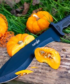 Alternative view of Survivor HK-717 Outdoor Fixed Blade Knife, Black Bowie Blade, Black Handle, 15-Inch Overall