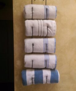 Sorbus Towel Rack Wall Mounted – Metal Towel Holder for Bathroom Wall, Washcloth, Rolled Bath Towels, Spa, Gym, Camper Rv, Shelf Cabinet - 6 Level Wine Rack Wall Mounted for Kitchen Bar, Wine Cellar 27 71OSiXaoDyL