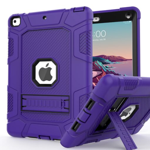 Rantice iPad 6th Generation Cases, iPad 5th Generation Case, iPad Air 2 Case, iPad 9.7 Case, Shockproof Rugged Drop Protection Cover Built with Kickstand for iPad 9.7'' A1893/A1954/A1822/A1823(Purlpe) Purple+Black