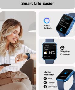 ENOMIR Smart Watch for Men Women(Answer/Make Call), Alexa Built-in,Fitness Watch with Heart Rate SpO2 Sleep Monitor 100 Sports 5ATM Waterproof Activity Trackers and Smartwatches for iOS&Android Phones Blue 11 71OU6vwCIQL