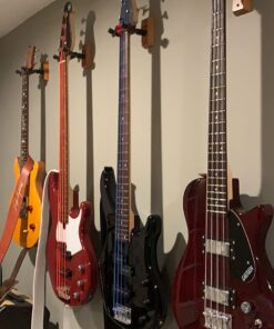 Ohuhu Guitar Wall Mount Hanger: 4-Pack Rotatable Hardwood Guitar Hangers with Screws-Adjustable Stopper Guitar Mount Hook Holder Stand for Ukulele Bass Electric Acoustic Guitar Banjo Mandolin-Wood Wood 40 71OU8owAC5L