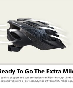 Schwinn Thrasher Adult Bike Helmet, Lightweight Microshell, Men and Women, Dial Fit Adjustment, LED and Non-Lighted Options, Suggested Fit 58-62 Cm Black 41 71OV22iaQ1L