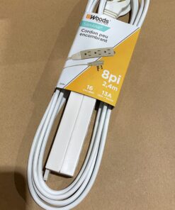 Woods SlimLine 2241 16/3 Flat Plug Indoor Extension Cord 8-Foot 3 Outlets Right Angled Plug Space Saving Design UL Listed 8 Foot (Pack of 1) 49 71OVHjkHt5L