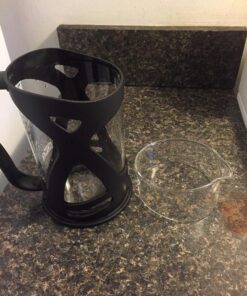 KONA French Press Coffee Press Maker With Reusable Stainless Steel Filter, Large Comfortable Handle & Glass Protecting Durable Black Shell (34 oz, 8 cups) 1000ml 43 71OVOMUcXSL