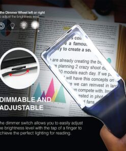 Alternative view of 6X Large Magnifying Glass with [Anti-Glare & Fully Dimmable LEDs]-Evenly Lit Viewing Area-The Best Lighted Magnifier for Reading Small Fonts, Low Vision Seniors, Macular Degeneration, Inspection