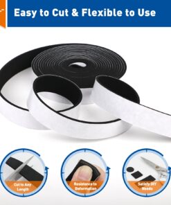 MAGZO Weather Stripping Door Seal, 1 Inch Wide X 1/8 Inch Thick Adhesive Foam Tape Soundproof Weatherstripping for Windows, 2 Rolls Total 33FT Black 1in * 1/8in * 33FT 12 71OVcUvbxL