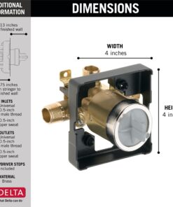 Delta Faucet R10000-UNBXHF MultiChoice Universal Shower Valve Body for Shower Faucet Trim Kits High Flow Limited Edition 24 71OWowD19S