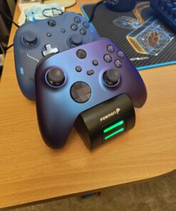 Fosmon Dual 2 MAX Charger with 2x 2200mAh Rechargeable Battery Pack Compatible with Xbox Series X/S(2020), Xbox One/One X/One S Elite Controllers, High Speed Charging Docking Station Kit - Black 39 71OWp62rsuL