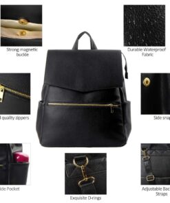 KZNI Leather Diaper Bag Backpack, Diaper Backpack Nappy Baby Bags for Mom Unisex Maternity Diaper Bag with Stroller Hanger Black 26 71OXM1tEEaL