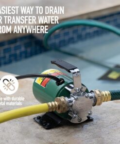 SumpMarine Water Transfer Pump, 115V 330 Gallon Per Hour - Portable Electric Utility Pump with 6' Water Hose Kit - To Remove Water From Garden, Hot Tub, Rain Barrel, Pool, Ponds, Aquariums, and More Pump Without Switch 21 71OZGvQd3LL