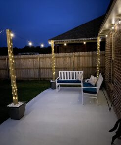 Brizled Solar String Lights, 2 Pack Each 66ft 200 LED Solar Fairy Lights, 8 Modes Outdoor Solar Fairy Lights String with Memory, Waterproof Solar Twinkle Lights for Christmas Garden Party, Warm White 37 71OaZ5c woL