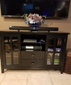 SIMPLIHOME Artisan SOLID WOOD 53 Inch Wide Transitional TV Media Stand in Black for TVs up to 60 Inches, For the Living Room and Entertainment Center Tall TV Media Stand 50 71Ob3r3u2PL