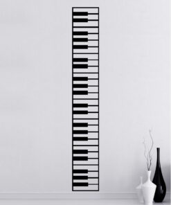 Piano Keys Wall Decal Sticker. Musical Instrument Decor. - Black, 10" x 72". Easy to Apply & Removable. 10in X 72in (Black) 22 71ObWC8ggDL