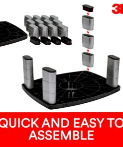 3M Adjustable Monitor Stand Riser, Three Leg Segments Simply Adjust Height, Sturdy Platform Holds Up to 80 lbs for Monitors, Laptops, and Printers, Space for Storage Underneath, Silver/Black (MS80B) 11-Inch 27 71Oc6 sBncL