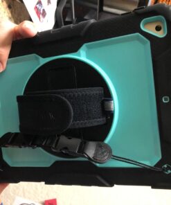 SEYMAC Stock iPad 6th/5th Generation Case with Screen Protector, 360 Rotating Stand, Drop-Proof Protection, Compatible with iPad 6th/5th/Air 2/Pro 9.7 in SkyBlue+Black 48 71OcwgXsFLL