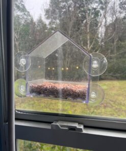 Window Bird Feeder with Strong Suction Cups, Clear Window Bird Feeders for Outside - Transparent Bird House, Balcony Glass Mount, Acrylic Cat, Kids & Elderly Viewing Clear Bird Feeder for Window Perch Large Ranch 54 71OdgE0wUpL