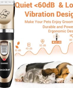 Alternative view of Sminiker Professional Rechargeable Cordless Dogs Cats Horse Grooming Clippers - Professional Pet Hair Clippers with Comb Guides for Dogs Cats Horses and Other House Animals Pet Grooming Kit Gold2