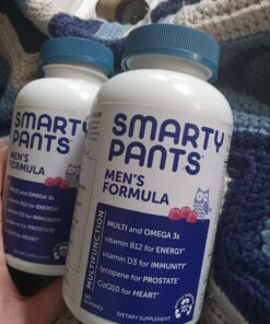 SmartyPants Multivitamin for Men, Gummies: Omega 3 Fish Oil (EPA/DHA), Methylfolate, CoQ10, Vitamin D3, C, Vitamin B12, B6, Vitamin A, K & Zinc for Immune Support, 180 Gummies (30 Day Supply) 45 71OeVByWuWL
