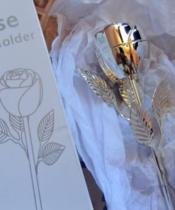 Elegance Long Stem Rose Ring Holder, 9", Silver 42 71OezGtScL