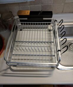 KINGRACK Aluminum Dish Drying Rack,Large Dish Rack and Drain Board Set,Kitchen Dish Rack 31 71OiD1VAqRL