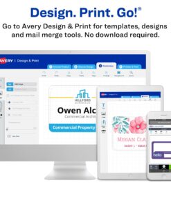 Avery Clip Name Badges, Print or Write, 2.25" x 3.5", 100 Inserts & Badge Holders with Clips (74461) 1 Pack 12 71OiHQ7h3GL