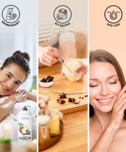 Majestic Pure Fractionated Coconut Oil - Relaxing Massage Oil, Liquid Carrier Oil for Diluting Essential Oils - Skin, Lip, Body & Hair Oil Moisturizer & Softener - 16 fl oz 25 71OjDcH3V L