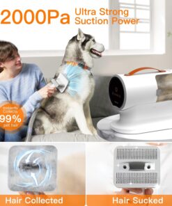 Alternative view of AIRROBO Dog Hair Vacuum & Dog Grooming Kit, 12000Pa Strong Pet Grooming Vacuum, 2L Large Capacity Dog Vacuum for Shedding Grooming Hair, Quiet, 5 Pet Grooming Tools, PG100