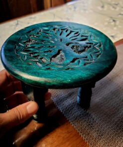 New Age Imports Round Tree of Life Altar Table, Rustic Green, Magenta 25 71OjKwAMjcL