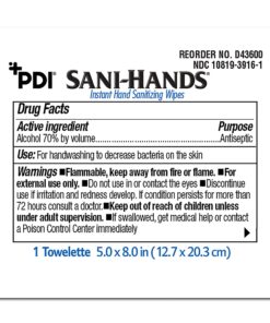 Sani-Hands Instant Hand Sanitizing Wipes - Ethyl Alcohol Wipes with Aloe, Vitamin E, Wrapped for Travel, Home, Outdoor - Individual Packet, 5 in. x 8 in., 100 Wipes, 1 Pack 18 71OjNVI877L
