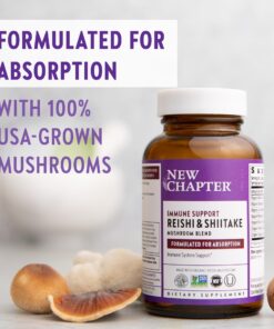 New Chapter Immune Support LifeShield Immune Support with Organic Reishi Mushroom Vegan + Non-GMO, Nootropic Ingredients - 60 ct 60 Count (Pack of 1) 14 71OjRF9h6L