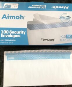 #10 Security Tinted Self-Seal Envelopes - No Window - EnveGuard, Size 4-1/8 X 9-1/2 Inches - White - 24 LB - 100 Count (34100) 100 Ct. 40 71Ok0yPAX3L